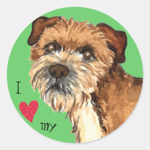 I Love my Border Terrier Classic Round Sticker