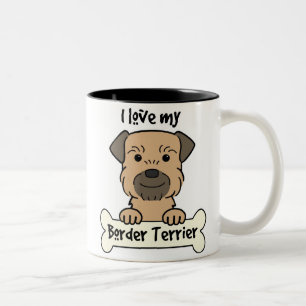 I Love My Border Terrier Two-Tone Coffee Mug