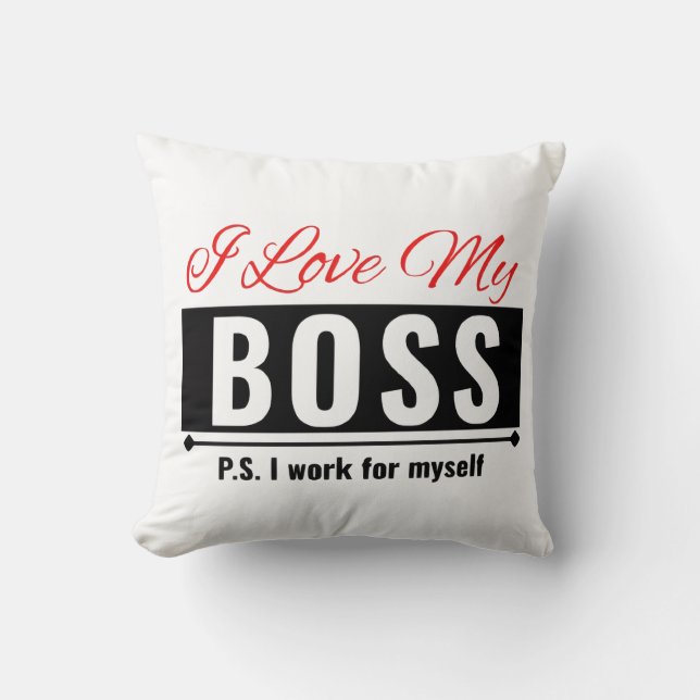 I Love My Boss Cushion (Front)