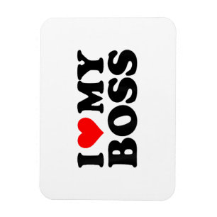 I Love My Boss Funny Red Heart Boss I Heart My Bos Magnet