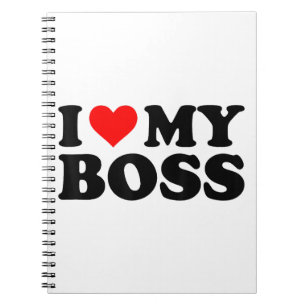 I Love My Boss Funny Red Heart Boss I Heart My Bos Notebook