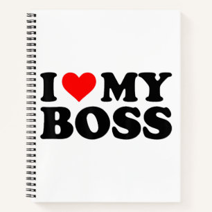 I Love My Boss Funny Red Heart Boss I Heart My Bos Notebook