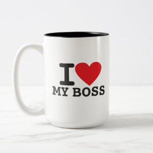 I Love my Boss Two-Tone Coffee Mug