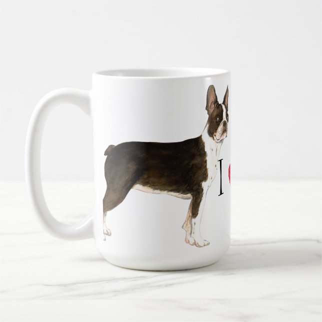 I Love my Boston Terrier Coffee Mug (Left)