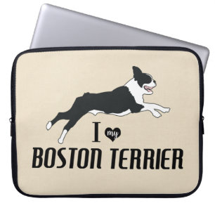 I Love my Boston Terrier Dog   Laptop Sleeve