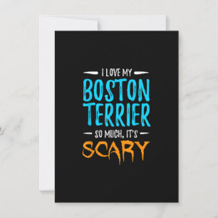 I Love My Boston Terrier Dog Mum Scary Halloween Thank You Card