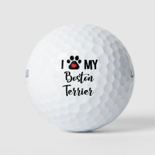I Love my Boston Terrier Golf Balls
