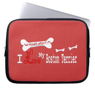 I Love My Boston Terrier Laptop Sleeve