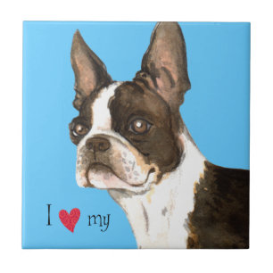 I Love my Boston Terrier Tile
