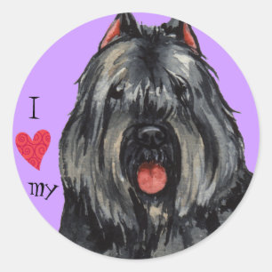 I Love my Bouvier Classic Round Sticker