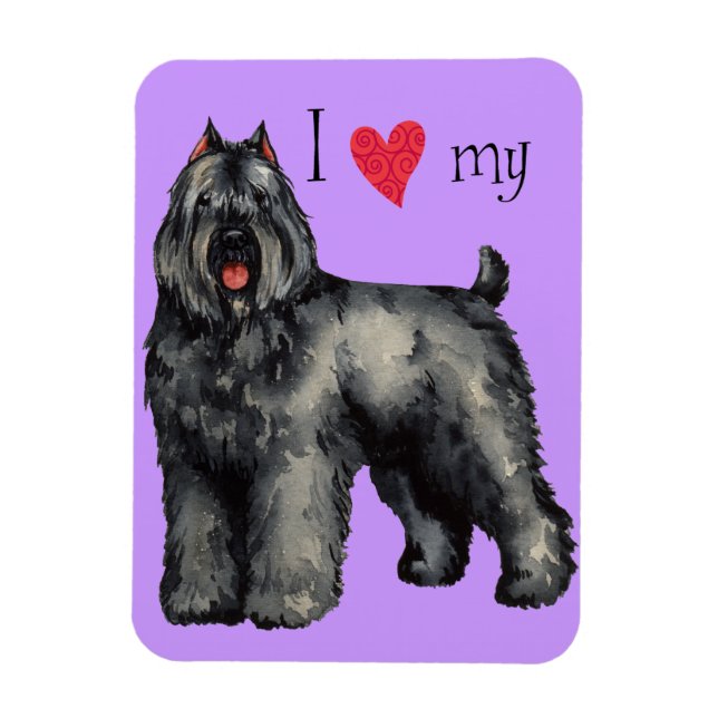 I Love my Bouvier Magnet (Vertical)