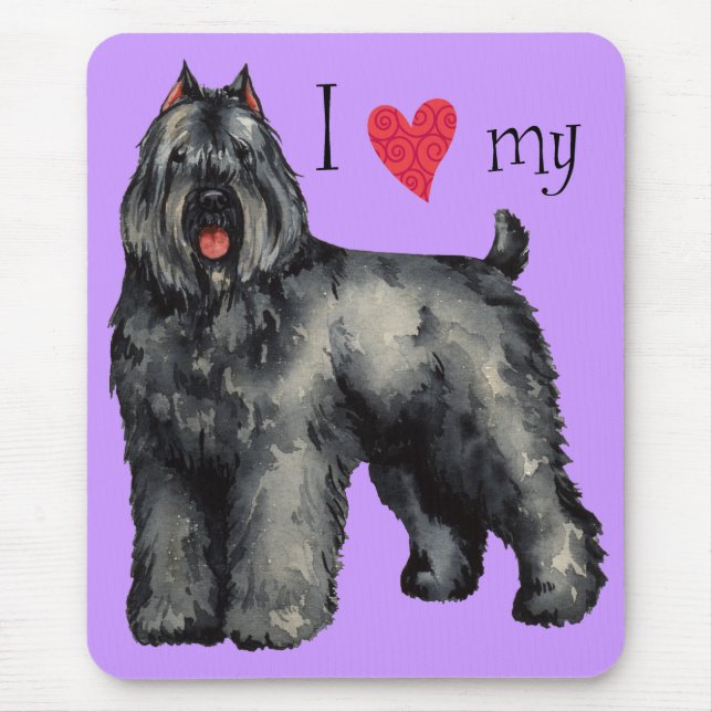 I Love my Bouvier Mouse Mat (Front)