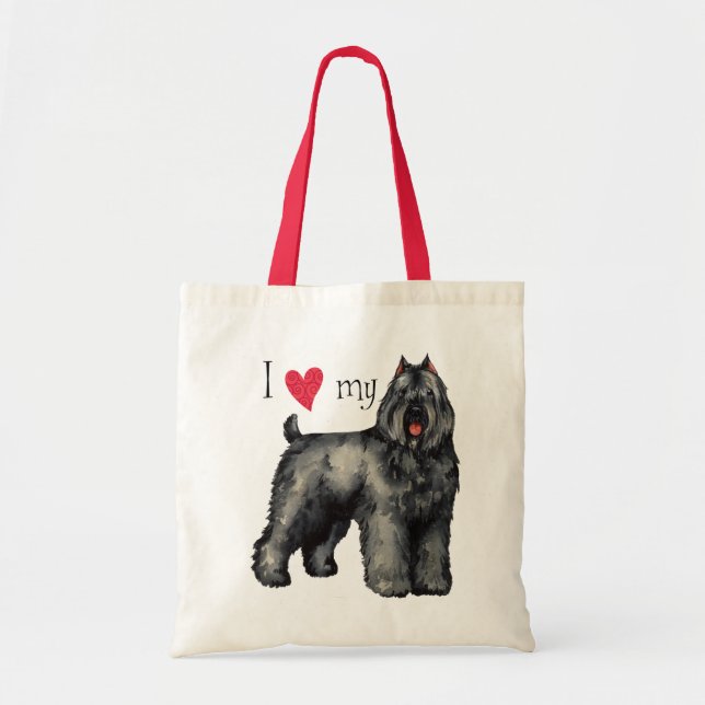I Love my Bouvier Tote Bag (Front)