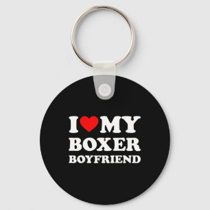 I Love My Boxer Boyfriend Heart Bf Boxe Athlete Bo Key Ring