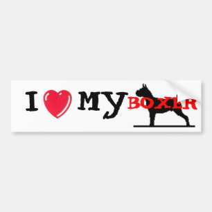 I Love My Boxer Bumper Sticker