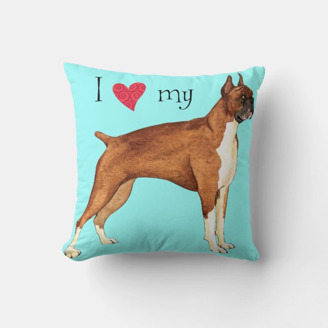 I Love my Boxer Cushion (Front)