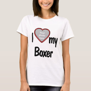 I Love My Boxer Cute Sweet Heart Photo Frame T-Shirt