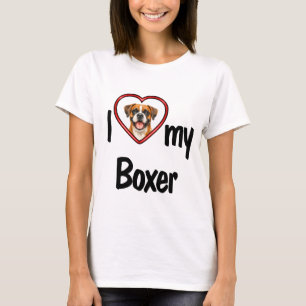 I Love My Boxer Cute Sweet Heart Photo Frame T-Shirt