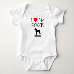 I Love My Boxer Dog Baby Bodysuit