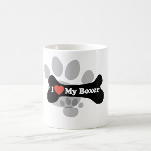 I Love My Boxer - Dog Bone Coffee Mug