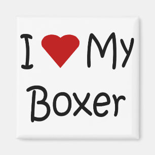 I Love My Boxer Dog Breed Lover Gifts and Apparel Magnet