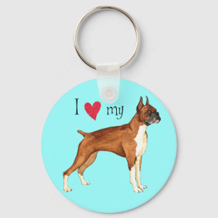 I Love my Boxer Key Ring