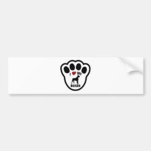 I love my Boxer Paw Print Bumper Sticker