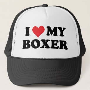 I Love My Boxer Trucker Hat