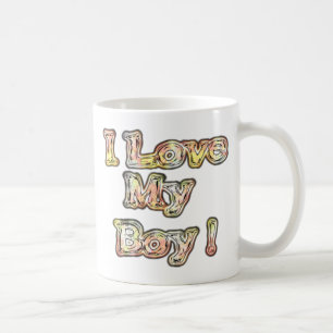  I Love My Boy Design Cool Vintage Collection Text Coffee Mug