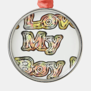  I Love My Boy Design Cool Vintage Collection Text Metal Tree Decoration