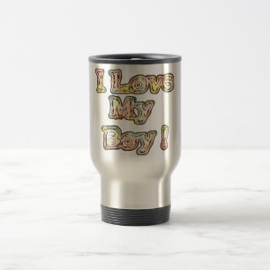 I Love My Boy Design Cool Vintage Collection Text Travel Mug