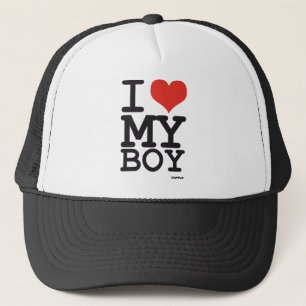 i love my boy trucker hat