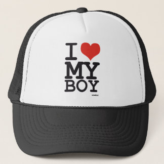i love my boy trucker hat