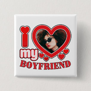 I Love My Boyfriend 15 Cm Square Badge
