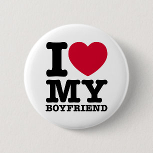 I LOVE MY Boyfriend 6 Cm Round Badge