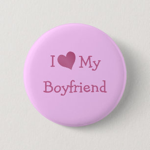 I Love My Boyfriend 6 Cm Round Badge