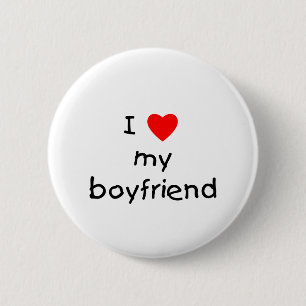 I Love My Boyfriend 6 Cm Round Badge