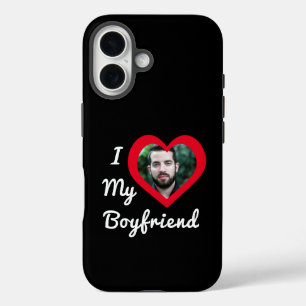I Love My Boyfriend Bae Personalised Custom Photo iPhone 16 Case