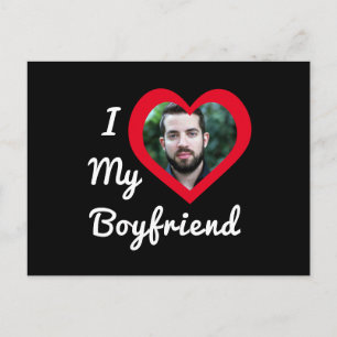 I Love My Boyfriend Bae Personalised Custom Photo Postcard