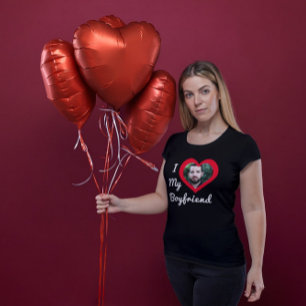 I Love My Boyfriend Bae Personalised Custom Photo T-Shirt