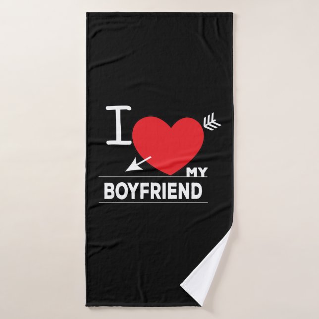 I Love My Boyfriend      Bath Towel (Bath Towel)