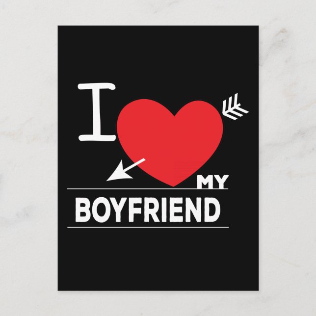 I Love My Boyfriend Birthday Anniversary Postcard (Front)
