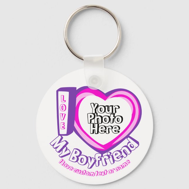 I love My Boyfriend Birthday Key Ring (Front)