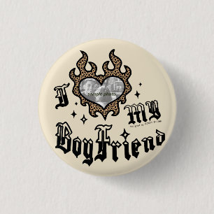 I Love My Boyfriend - Cheetah - DingusDesign 3 Cm Round Badge