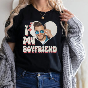 I Love My Boyfriend Custom Black T-Shirt