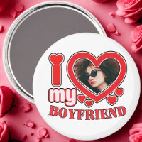 I Love My Boyfriend Custom Heart Photo