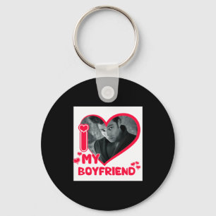 I Love My Boyfriend Custom Photo Heart Love T Shir Key Ring