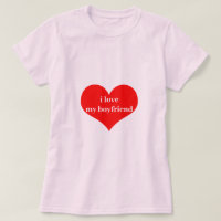 I Love My Boyfriend Cute Heart Red Light Pink