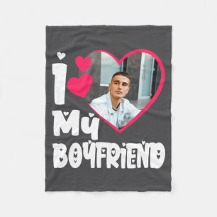 I Love My Boyfriend D Photo  Fleece Blanket