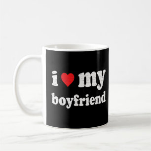 I Love My Boyfriend Distressed Retro Vintage Funny Coffee Mug